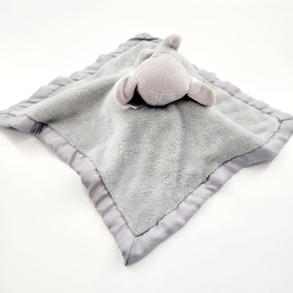 Carter's Gray Elephant Lovey Baby Security Blanket Plush Satin Edge 14" x 14" - Picture 4 of 12